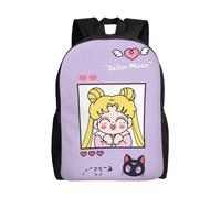 Sac à dos polyvalent Sailor Moon Tsukino Usagi, lavable, style décontracté, pour écoliers, tendance, en tissu Oxford, unisexe, HXN2694 Noir