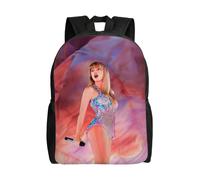 Sac à dos polyvalent TaylorSwift, lavable, style décontracté, pour écoliers, sac d'ordinateur tendance en tissu Oxford, unisexe - HXN3694 Noir