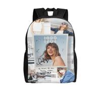 Sac à dos polyvalent TaylorSwift, lavable, style décontracté, pour écoliers, tendance, en tissu Oxford, unisexe, HXN3688 Noir