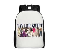 Sac à dos polyvalent TaylorSwift, lavable, style décontracté, pour écoliers, tendance, en tissu Oxford, unisexe, XTYD10942 Noir