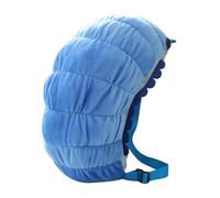 Sac à dos portable en peluche - Sac à dos de dessin animé d'animaux en peluche | Sac à dos créatif en peluche de caterpillar, sac léger avec fermeture éclair et sangle réglable pour l'école, bleu