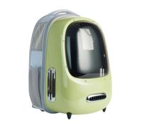 PETKIT Sac à dos de voyage pour chiens et chats. ventilateur intégré et lumière LED. bonne ventilation. poids léger. sac à dos pour animal de compagnie. sac à dos pour chat. piles non incluses (vert)