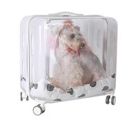 Sac à Dos pour Animaux de Compagnie avec Chariot pour Chiens pour Chiens, Transparent Transparent et entièrement Respirant Capsule Spatiale porteuse de Porte-Avions pour Voyager/Faire Une