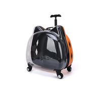 Sac à dos pour animaux de compagnie avec roues, valise à roulettes Portable pour animaux de compagnie, sac de transport léger pour animaux de compagnie pour la randonnée (Orange A)