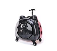 Sac à dos pour animaux de compagnie avec roues, valise à roulettes Portable pour animaux de compagnie, sac de transport léger pour animaux de compagnie pour la randonnée (Pink B)