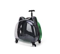 Sac à dos pour animaux de compagnie avec roues, valise à roulettes Portable pour animaux de compagnie, sac de transport léger pour animaux de compagnie pour la randonnée (Green A)