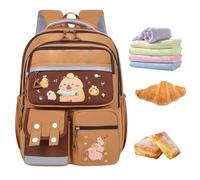 Sac à dos pour Capybara, sac d'école de dessins animés | Étudiants Cartoon de Sackepack Cartoon Capybara - Piste d'impression à la mode étanche grande capacité pour la maternelle, la excursion d'une j