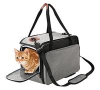 Sac à dos pour chat, sac à dos extensible pour chiens de petite taille en tissu Oxford avec filet respirant, sac à dos portable pour animaux de compagnie avec ouverture frontale, idéal pour