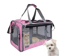 Sac à dos pour chats 9 kg Cage pour animaux de compagnie | Respirant, lavable en machine, sangle rembourrée réglable. Idéal pour les vétérinaires et les voyages, réduit le stress. Rose