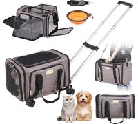 Sac à dos pour chien pliable VEVOR Sac de transport en tissu Oxford 600D avec 4 roues Sacs de rangement Trolley pour animaux de compagnie Idéal pour les voyages en voiture et les excursions