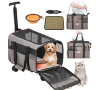 Sac à dos pour chien pliable VEVOR Sac de transport en tissu Oxford 600D Chariot pour chien avec 4 roues Trolley pour animaux de compagnie Sac de voyage pour chien Idéal pour les voyages en voiture ou