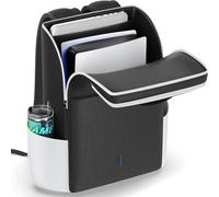 Sac à dos pour console PS5/Slim/Pro, protection complète, sac de transport PS5, sac de rangement PS5 grande capacité pour deux manettes, portail PS, ordinateur portable, cartes de jeu, sac à dos PS5