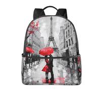 Sac à dos pour couple de Paris - Pour femme et homme - Tour Eiffel - Sac d'école décontracté - Pour l'école, le voyage, le travail