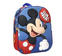 Sac à dos pour enfant 3D Mickey Mouse unisexe - Sac à dos scolaire pour garçon et fille avec relief EVA, poche avant et fermeture éclair, léger et confortable, licence officielle Disney, pour crèche