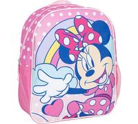 Sac à dos pour enfant 3D Minnie Mouse - Couleur rose - 25 x 10 x 31 cm - Fabriqué en polyester et EVA - Avec fermeture éclair - Imprimé Minnie
