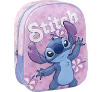 Sac à dos pour enfant 3D Stitch - Couleur rose - 25 x 10 x 31 cm - Fabriqué en polyester et EVA - Avec fermeture éclair - Imprimé Stitch