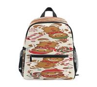 Sac à dos pour enfant avec chemin de table, motif bonhomme en pain d'épices, sac à dos pour garçon, sac d'école maternelle, sac de voyage pour fille