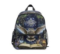 Sac à dos pour enfant avec motif hibou mystique - Ailes tendues - Sac à dos pour enfant - Sac à dos pour garçon - Sac à dos pour maternelle - Sac de voyage pour fille