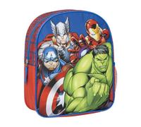 Sac à dos pour enfant Avengers - Couleur bleue - Fermeture éclair - 25 x 20 x 29 cm - Sac à dos scolaire - Poignées rembourrées