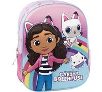 Sac à dos pour enfant Gabby's Dollhouse-Couleur rose-Fermeture éclair-25x31x10cm-Sac à dos pour enfant avec détails en 3D-Poignées rembourrées