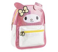 Sac à dos pour enfant Hello Kitty pour fille Taille unique - Sac à dos pour loisirs rose avec paillettes, bretelles réglables et poche avant zippée, idéal pour promenade et cadeau