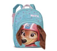 Sac à dos pour enfant Pat' Patrouille, chiens, garçons et filles, personnalisé, avec nom, sac à dos de loisirs, maternelle, crèche, avec oreilles en peluche 3D, 8 l, Liberty - Turquoise, 31 x 24 x 13