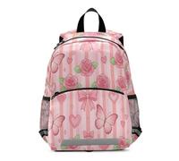Sac à dos pour enfants avec nœud rose et cœur pour tout-petits, sac à dos pour garçons et filles, sac de voyage pour maternelle