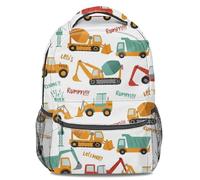 Sac à dos pour enfants avec véhicules de construction de dessins animés imprimés - Sac à dos léger pour enfants - 40,6 cm, Impression 1., 44
