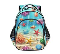 Sac à dos pour enfants, coquilles sous-marines, sac à dos coloré pour école primaire, Coquilles sous-marines colorées, 17 Inch, Classique | Design imprimé élégant, sac à dos unisexe pour enfants de 6 à 12 ans
