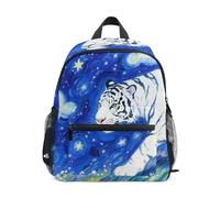 Sac à dos pour enfants d'âge préscolaire avec étiquette de nom pour garçons et filles, Night Big Cat Bleu, Medium, Sacs à dos de jour