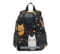 Sac à dos pour enfants en forme de chats mignons et fleurs pour tout-petits, sac à dos pour garçons et filles, sac de voyage pour maternelle