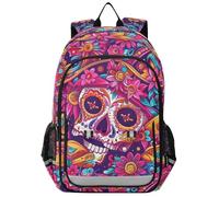 Sac à dos pour enfants garçons 8-12 : sacs à livres légers pour enfants dans des couleurs assorties - Motif mexicain des morts colorés
