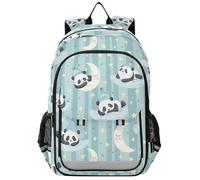 Sac à dos pour enfants garçons 8 à 12 ans : sacs à livres réglables pour lycée dans des couleurs assorties - mignons pandas de bande de lune