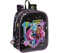 Safta Monster High - Sac à dos pour enfant, sac à dos scolaire, adaptable au chariot, idéal pour crèche, confortable et polyvalent, qualité et résistance, 22 x 10 x 27 cm, couleur noire, Noir,