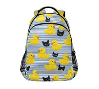 Sac à dos pour enfants motif bébé duc et chat noir - Sac à dos d'école pour étudiant - Sac à dos décontracté pour garçons et filles