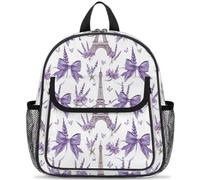 Sac à dos pour enfants motif Tour Eiffel de Paris Lavande pour garçons et filles Sac à dos d'école, sac à dos de voyage décontracté, couleur, M