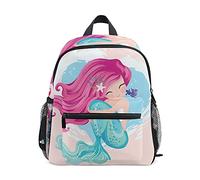 Sac à dos pour enfants - Pour filles et garçons - Adorable petite sirène - Avec sangle de poitrine et porte-bouteille - Sac à dos pour crèche - Léger