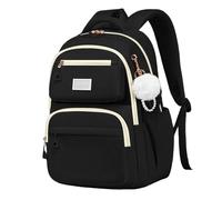 Sac à dos pour enfants, pour l'école, garçons et filles, joli imprimé animal, durable et léger, avec bretelles confortables, pour un usage quotidien Lunch En Porte-cartes De Visite (Black, One Size)