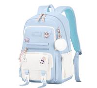 Sac à dos pour enfants, pour l'école, garçons et filles, joli imprimé animal, durable et léger, avec bretelles confortables, pour un usage quotidien Pince Billets Fournitures De (Light Blue, One Size)