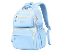 Sac à dos pour enfants, pour l'école, garçons et filles, joli imprimé animal, durable et léger, avec bretelles confortables, pour un usage quotidien Lunch En Pochettes Perforées (Light Blue, One Size)