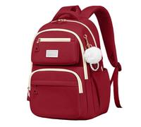 Sac à dos pour enfants, pour l'école, garçons et filles, joli imprimé animal, durable et léger, avec bretelles confortables, pour un usage quotidien Lunch En Pochettes Perforées (Red, One Size)