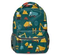 Sac à dos pour enfants style véhicule de chantier imprimé complet - Inspire l'intérêt des enfants pour l'architecture - Design durable de grande capacité - Idéal pour l'école et les voyages, 04, L