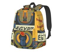 Sac à dos pour étudiant léger pour ordinateur portable 15,6", Série Égypte | Sac à dos d'affaires imprimé fleurs noires et dorées Sac à dos de travail pour l'université Voyage Travail Homme Femme