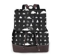Sac à dos pour femme avec imprimé arbres noirs et blancs, imperméable, antivol, léger, en cuir PU, sac à bandoulière en nylon, sac à dos d'école, sac à dos de voyage, Noir , Taille unique