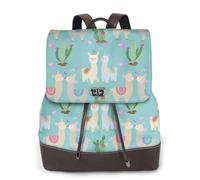 Sac à dos pour femme avec imprimé cœur rose et alpaga mignon, imperméable, antivol, léger, en cuir PU, en nylon, sac à dos d'école, sac à dos de voyage, Noir , Taille unique