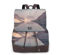 Sac à dos pour femme avec imprimé dunes de sable - Imperméable - Antivol - Léger - En cuir synthétique - Tendance - En nylon - Pour l'école, le voyage