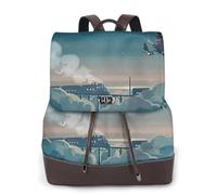 Sac à dos pour femme avec imprimé nuits magiques - Imperméable - Antivol - Léger - En cuir synthétique - Tendance - En nylon - Pour l'école, le voyage, Noir , Taille unique