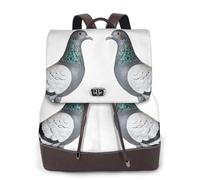 Sac à dos pour femme avec imprimé pigeon, imperméable, antivol, léger, en cuir PU, sac à bandoulière en nylon, sac à dos d'école, sac à dos de voyage, Noir , Taille unique