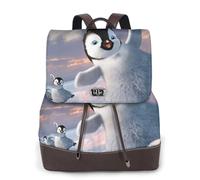 Sac à dos pour femme avec imprimé pingouin heureux, imperméable, antivol, léger, en cuir PU, sac à bandoulière en nylon, sac à dos d'école, sac à dos de voyage, Noir , Taille unique