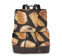 Sac à dos pour femme avec imprimé sandwichs au fromage, imperméable, antivol, léger, en cuir PU, sac à bandoulière en nylon, sac à dos d'école, sac à dos de voyage, Noir , Taille unique